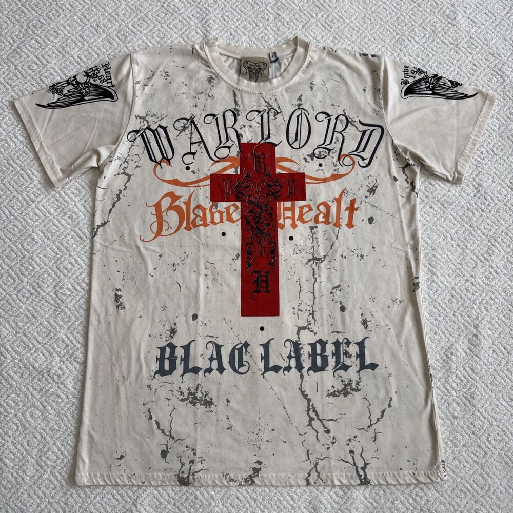 Y2K Blac Label Shirt Mens L Eagle Wings Urban Cyber Grunge Goth Affliction